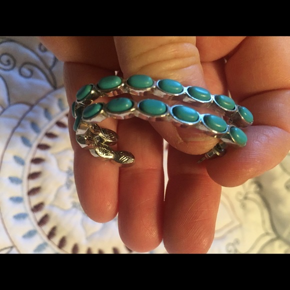 Turquoise Half Hoop Earring - Picture 4 of 4